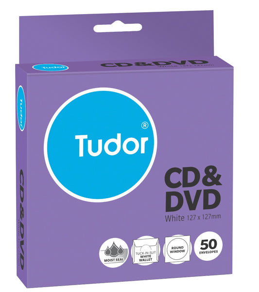 ENVELOPES TUDOR 127X127 WINDOW FACE CD/DVD PK50