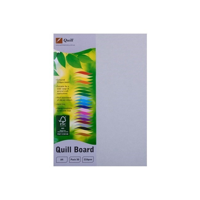 CARDBOARD QUILL A4 210GSM GREY PK50