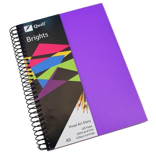 VISUAL ART DIARY QUILL A5 BRIGHTS DARK PURPLE 60LF