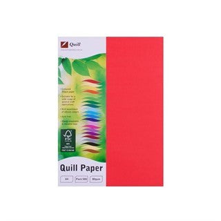 COPY PAPER QUILL A4 80GSM RED PK500