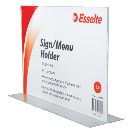 MENU/SIGN HOLDER ESSELTE A4 DOUBLE SIDED LANDSCAPE