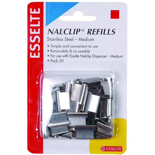NAIL CLIP REFILLS ESSELTE MEDIUM PK50