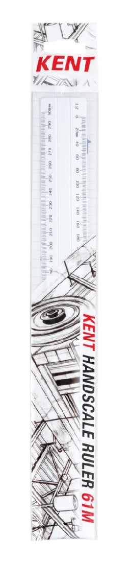KENT HAND SCALE RULER DOUBLE SIDED OVAL 300MM 61M