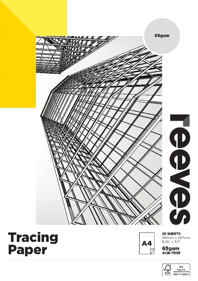 TRACING PAPER PAD REEVES A4 65GSM 25 SHEETS