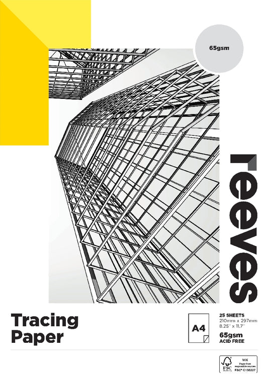 TRACING PAPER PAD REEVES A4 65GSM 25 SHEETS