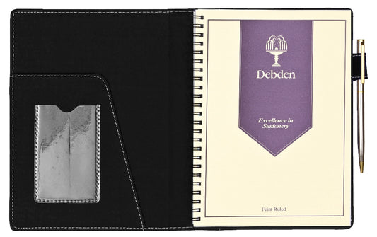 COMPENDIUM DEBDEN A5 WIRO NOTEBOOK AND PEN BLACK
