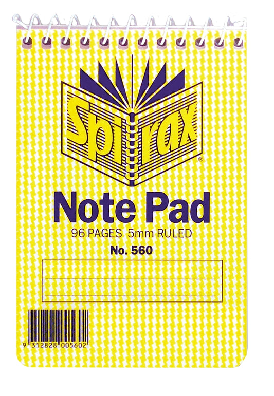 NOTEBOOK SPIRAX 560 112X77MM TOP OPENING 96PAGE