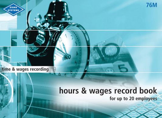 HOURS & WAGES REORD BOOK ZIONS 76M MEDIUM