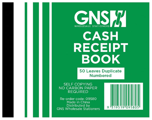 CASH RECEIPT BOOK GNS 5X4 DUPLICATE CARBONLESS 50LF