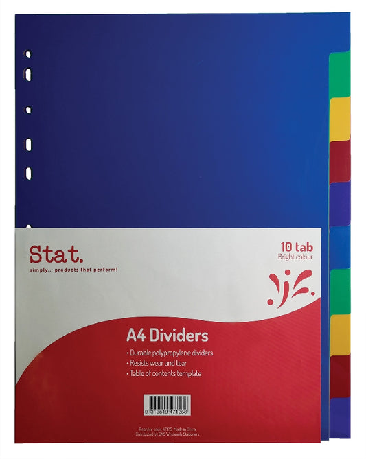 DIVIDERS STAT A4 10 TAB