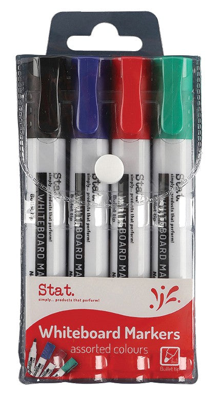 MARKER WHITEBOARD STAT 2.0MM BULLET NIB ASST WLT4