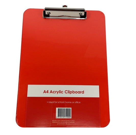 CLIPBOARD GNS A4 ACRYLIC RED