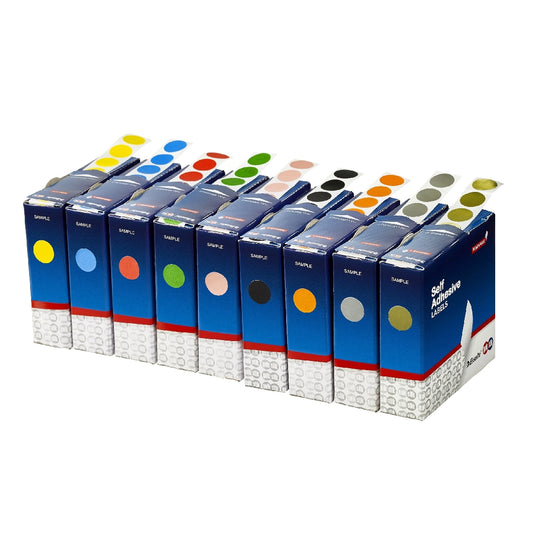 LABEL QUIK STIK DISP 14MM GREEN DOT