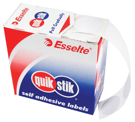 LABEL QUIK STIK DISP 24MM WHITE DOT