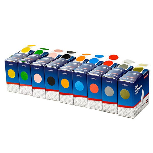 LABEL QUIK STIK DISP 24MM GREEN DOT