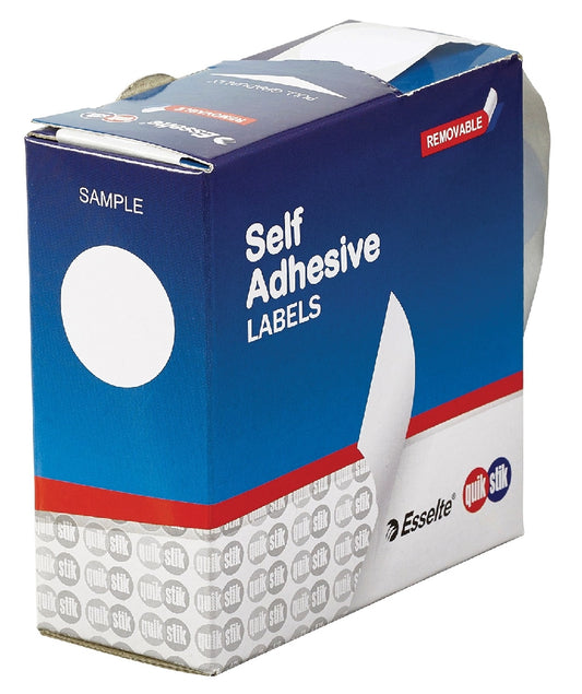 LABEL QUIK STIK DISP 32MM WHITE DOT